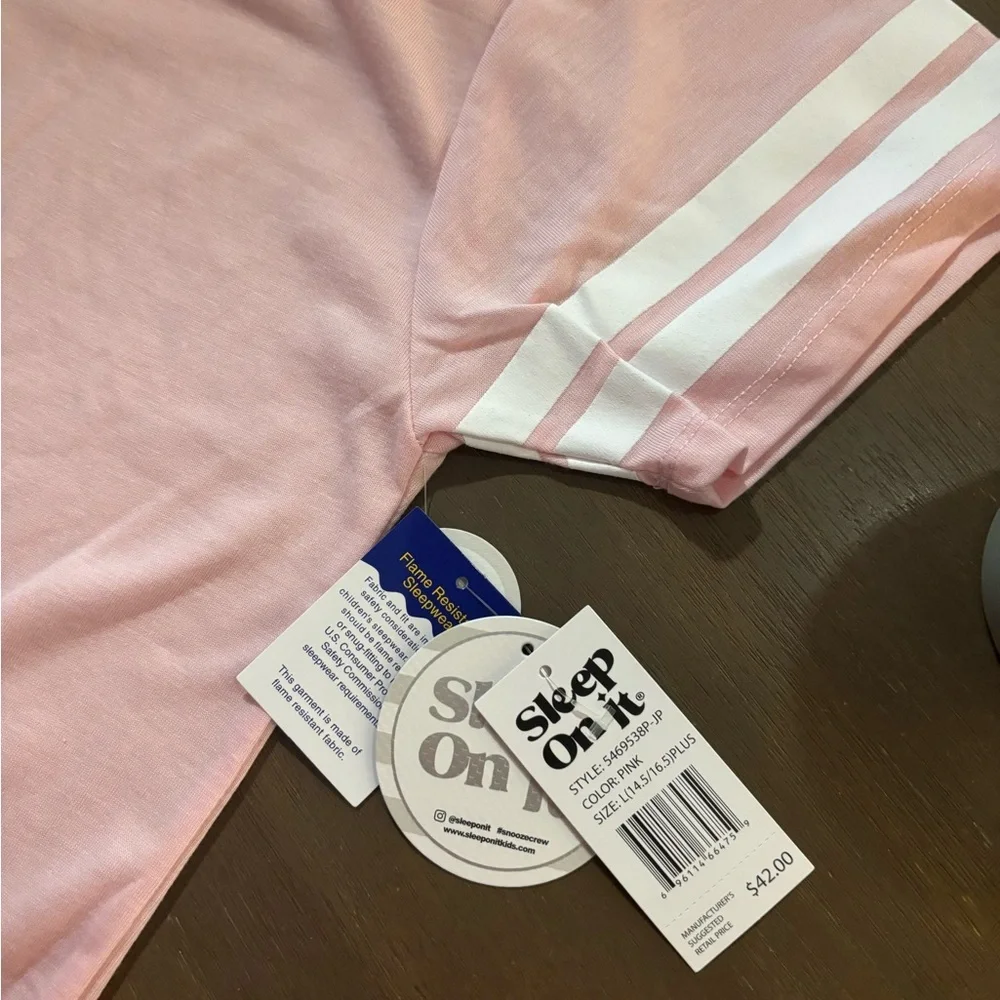 Girl’s Pink Pajama Set - 3-Piece Sleepwear by Sleep On It! Sz Large/XL
